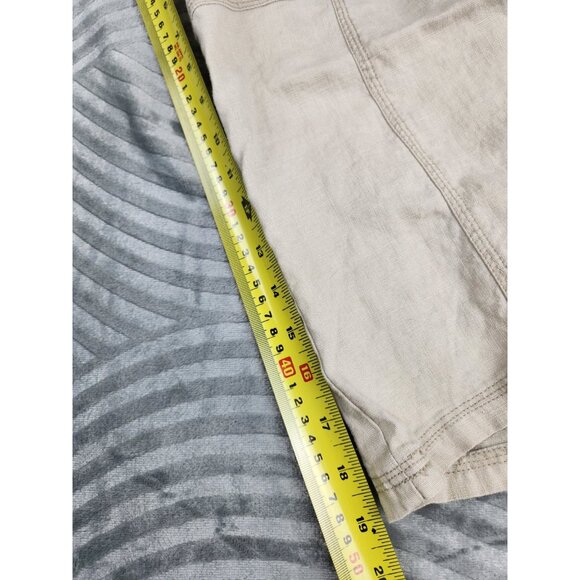 Eddie Bauer Knee High Shorts Women's 16 100% Linen Drawstring Beige Breathable - Picture 13 of 13